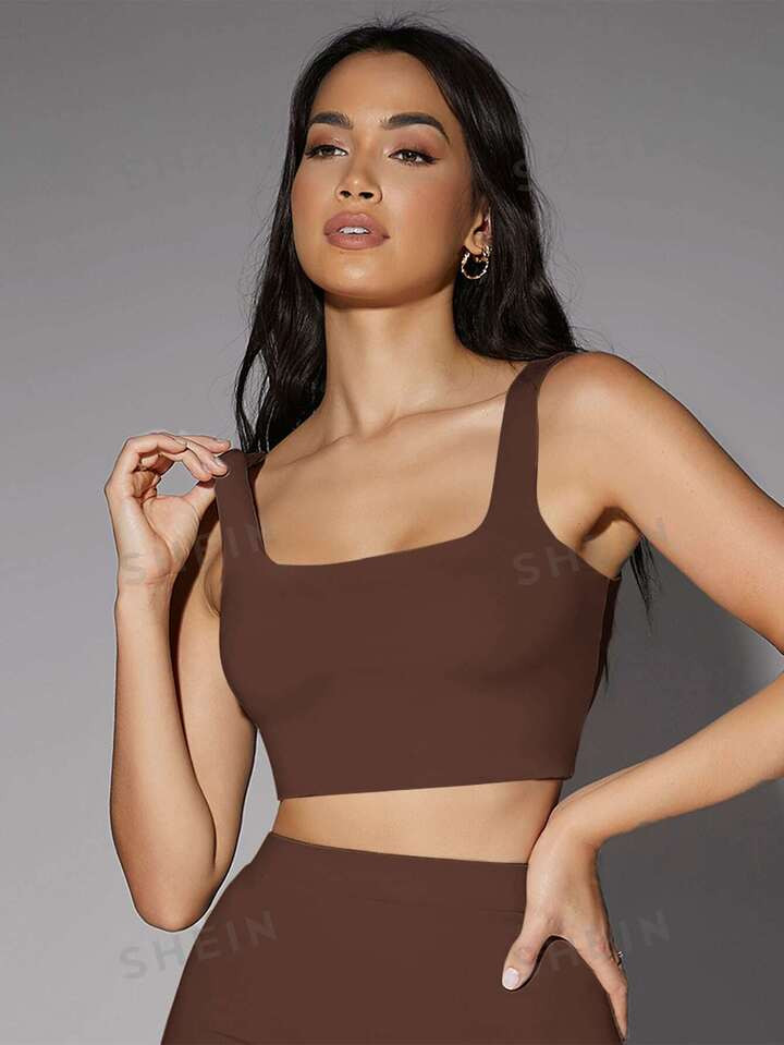 SHEIN BAE Low Back Tank Crop Top | SHEIN