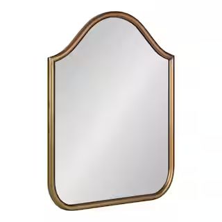 Kate and LaurelFellows 24.00 in. H x 18.00 in. W Arch Metal Framed Gold Mirror | The Home Depot