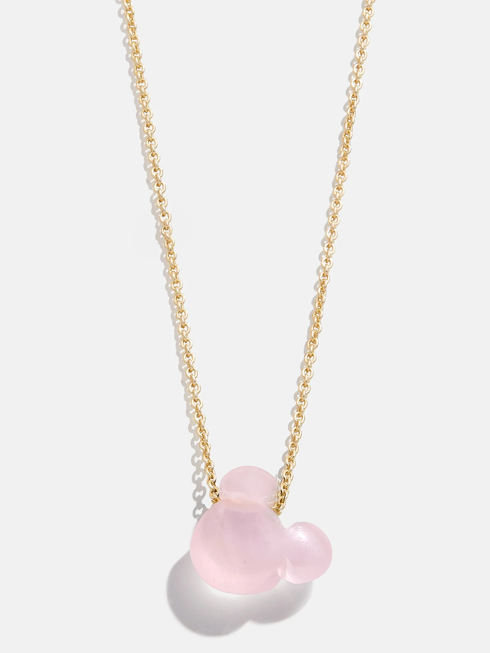 Mickey Mouse Disney Stone Pendant Necklace - Rose Quartz | BaubleBar (US)