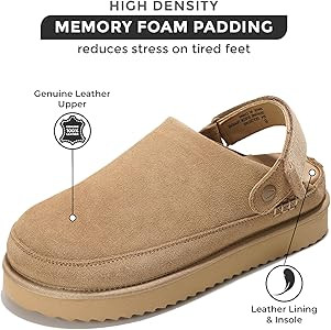Project Cloud Genuine Suede Clogs for Women - Memory Foam Womens Clogs & Mules with Adjustable St... | Amazon (US)