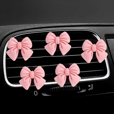 Alilang 5-Piece Bow Car Vent Clip Decorative Set Soft Touch Dashboard Accent - Mauve Pink | Target