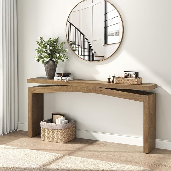 Console Table for Entryway Living Room, 63-Inch Wooden Rectangular Sofa Tables Narrow Long Behind... | Amazon (US)
