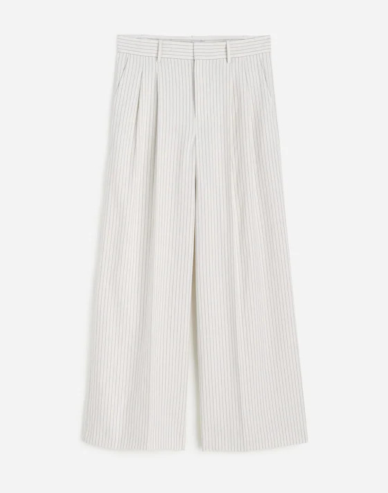 The Superwide-Leg Trouser in Pinstripe Linen Blend | Madewell