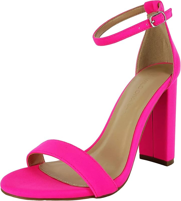 Wild Diva Women's High Chunky Block Heel Pump Dress Heeled Sandals | Amazon (US)