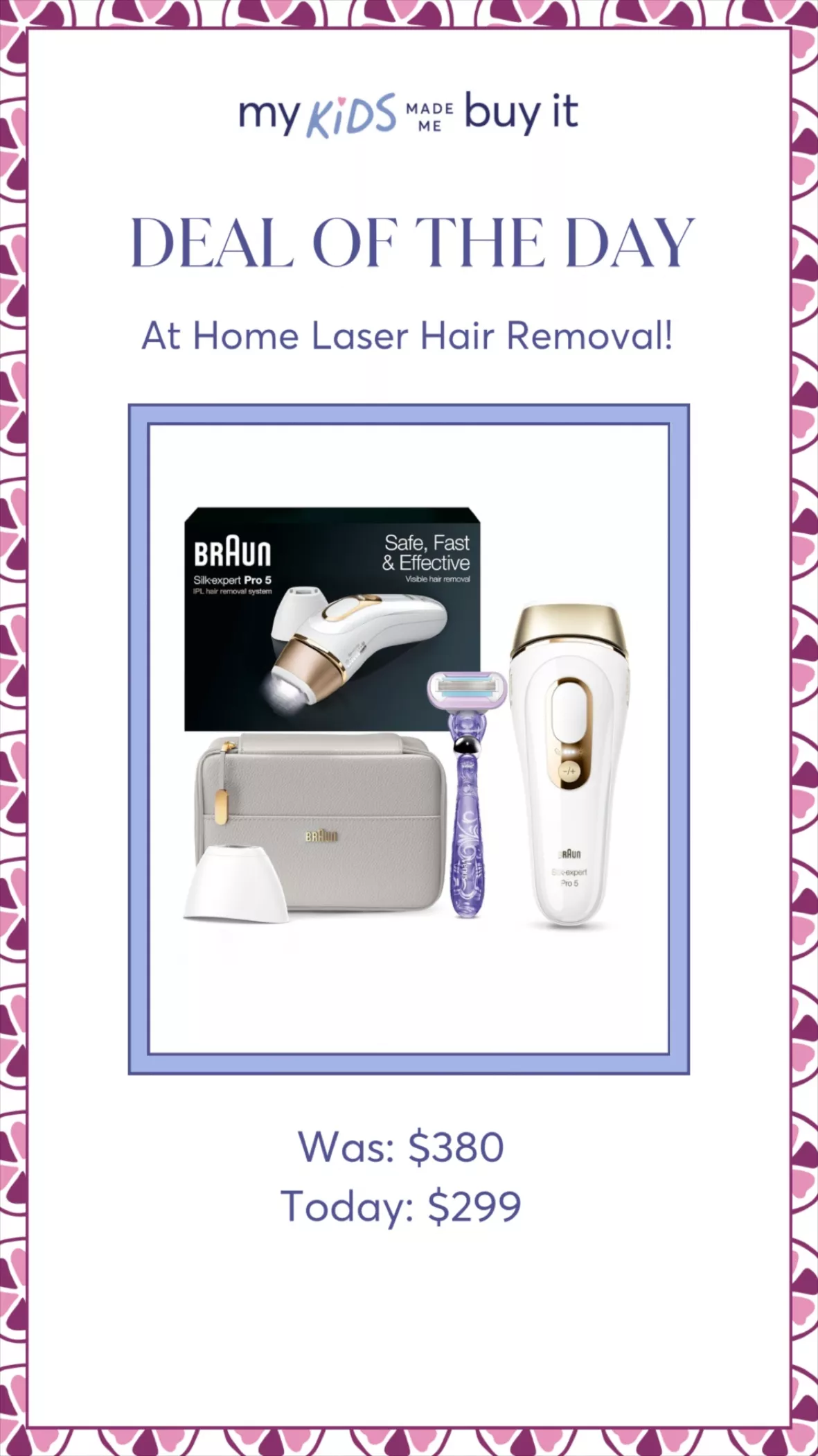  Braun IPL Long Lasting Laser Hair Removal Device for