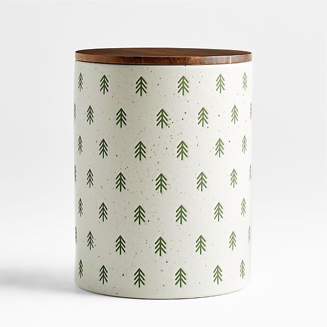 Green Trees Christmas Cookie Jar + Reviews | Crate & Barrel | Crate & Barrel
