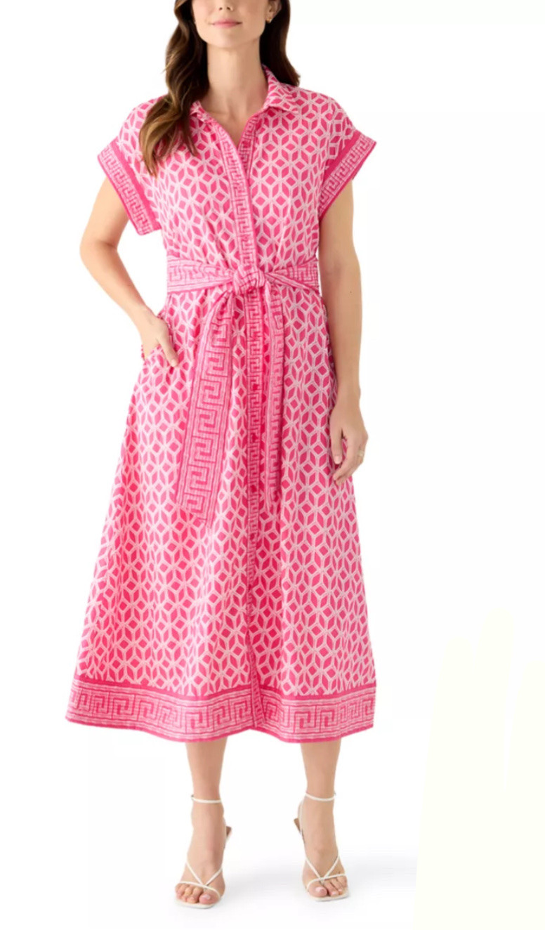 Easter dress - this pattern is so pretty!  This would work great for Easter, graduation party, bridal or baby shower. 


#belk #easterdress #springdress #under50 #designerdupe #lookalike 
#pinkdress #belteddress #mididress 

#LTKOver40 #LTKSaleAlert #LTKWedding