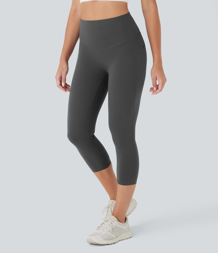 Women’s Halara UltraSculpt™ High Waisted Butt Lifting Tummy Control Pocket Shaping Capri Trai... | HALARA