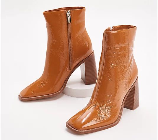 Vince Camuto Leather Square Toe Mid-Height Boot - Eshera | QVC