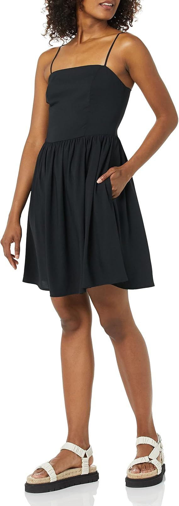 Goodthreads Women's Georgette Smock-Back Cami Mini Dress | Amazon (US)