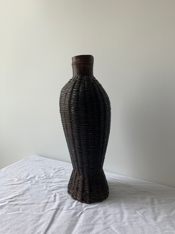 Vintage Organic Silhouette Rattan Decorative Vase Dry Flowers - Etsy | Etsy (US)