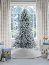 7 Foot Prince Flock Artificial Christmas Tree 400 LED Lights | King of Christmas