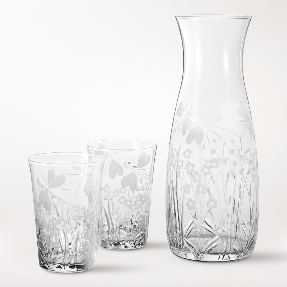 Floral Etched Carafe and Tumblers, Set of 4 | Williams-Sonoma