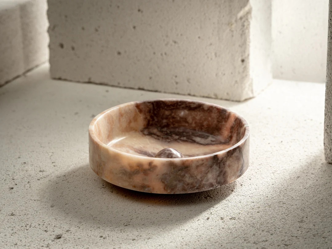 Natural Stone Red Marble Bowl | Handmade Marble Fruit  Bowl Housewarming Gift | Etsy (US)