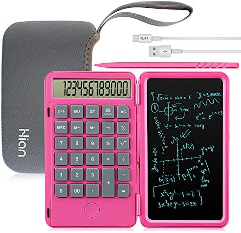 Hion Calculator,12-Digit Large Display Office Desk Calcultors with Erasable Writing Table,Rechargeab | Amazon (US)