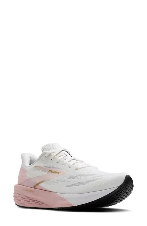 Brooks Launch 11 Running Shoe in White/gold/pink at Nordstrom, Size 11.5 | Nordstrom