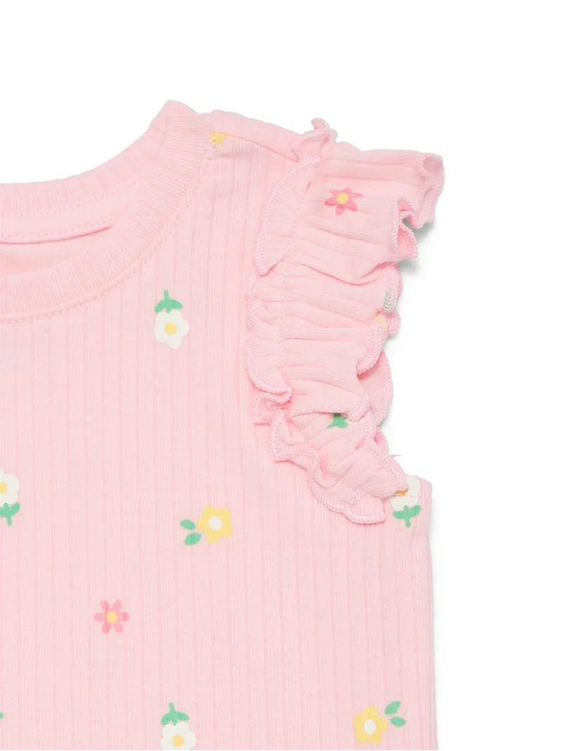 Wonder Nation Baby Girls Tee with Flutter Sleeves, Sizes 0-24 Months | Walmart (US)