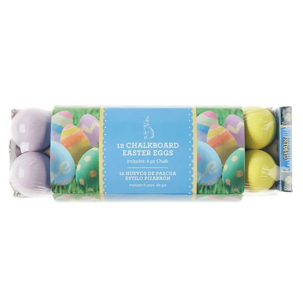 Way To Celebrate Easter Chalkboard Eggs with Chalk, 12 Count - Walmart.com | Walmart (US)