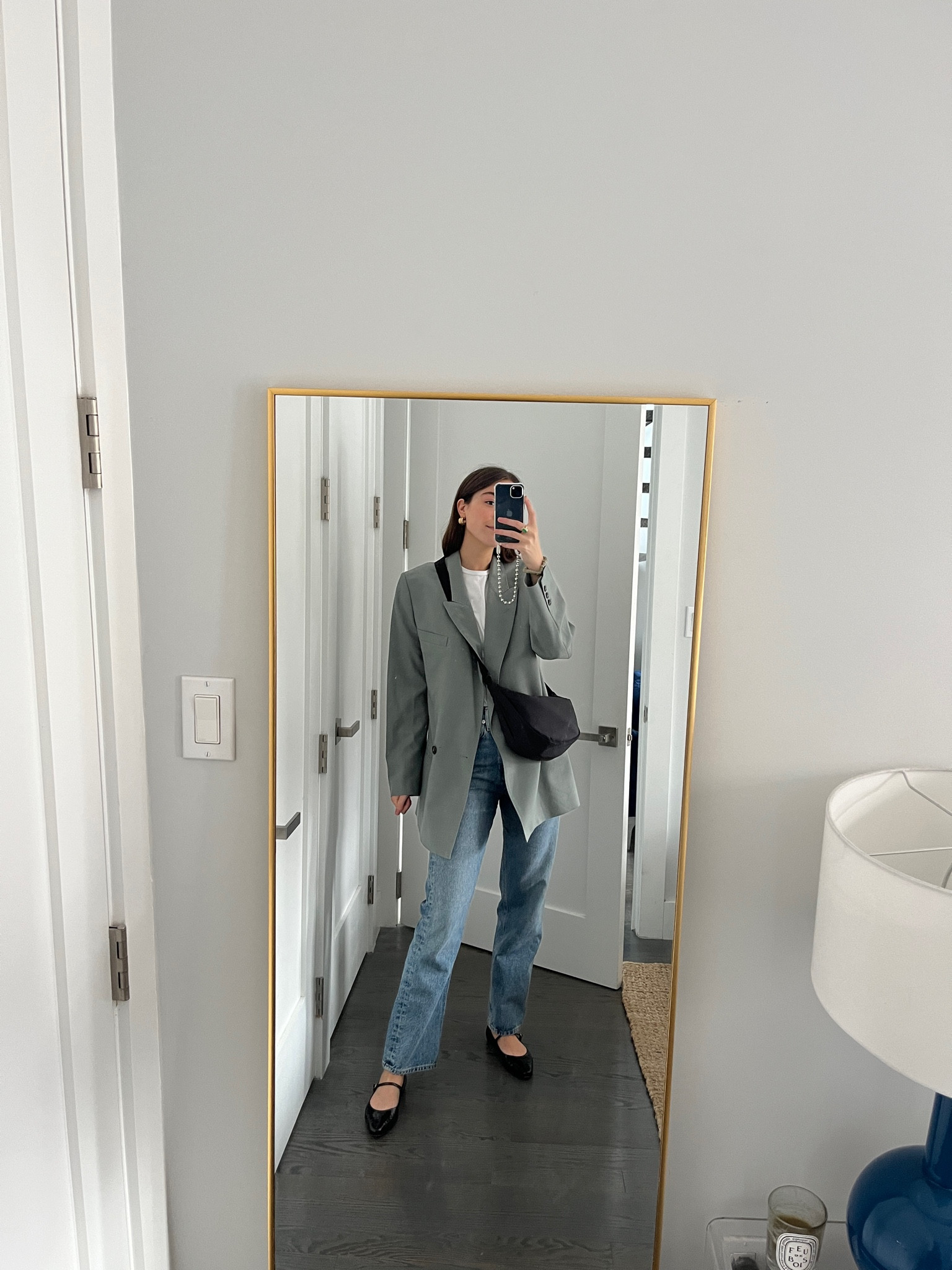 Work OOTD
Blazer - closed official 
Jeans - agolde linked 
Flats - Porte & Pair linked similar
Bag - Uniqlo  
White tee - Ninety Percent
Phone case - Ossa New York
Earrings - Laura Lombardi 

#LTKstyletip #LTKworkwear #LTKshoecrush