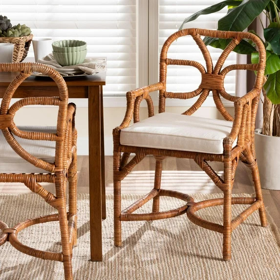 bali & pari Alondra Boho Dining Chair, Light Honey | Walmart (US)