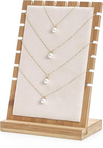 BOCAR Bamboo Jewelry Display Stand Showcase for Pendant Necklace | Amazon (US)