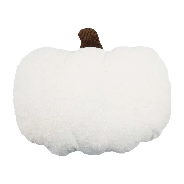 Harvest Beige Pumpkin Sherpa Decorative Pillow, 10.75 in, by Way To Celebrate | Walmart (US)