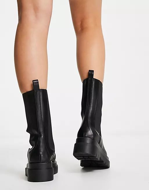 RAID Kendall pull on calf boots in black | ASOS (Global)