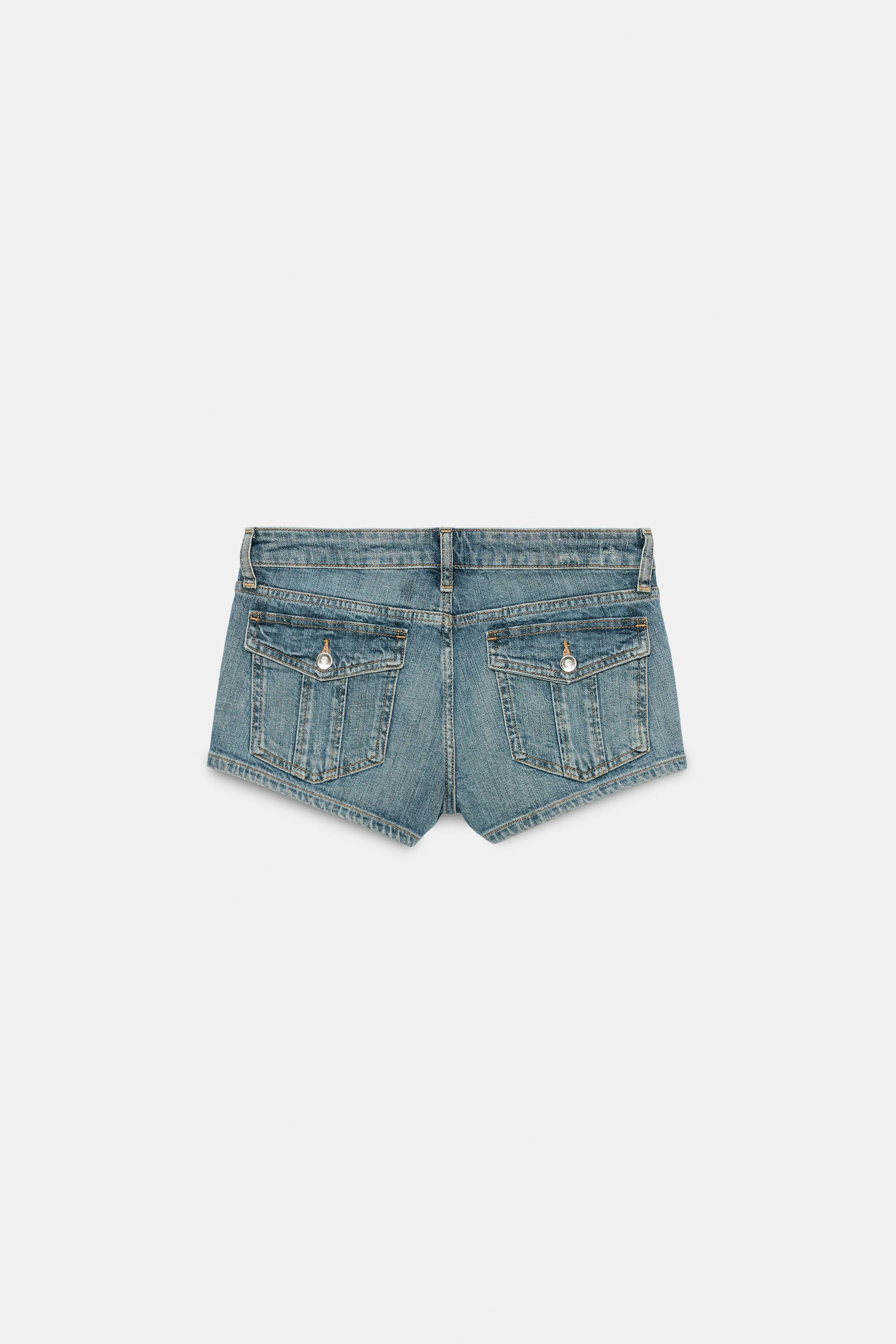 TRF LOW-RISE DENIM MINI SHORTS | Zara UK