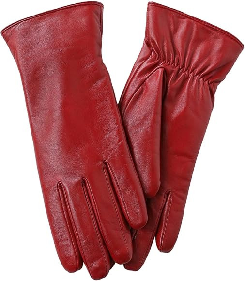 FEIQIAOSH Winter Leather Gloves for Women, Cashmere Lined Touch Screen Warm Gloves for Texting Dr... | Amazon (US)