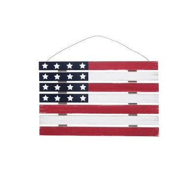 C&F Home 19" x 12" Wooden American July 4th Flag Wall Decor | Target
