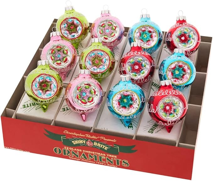 Shiny Brite Festive Fete 12 Count 1.75", Decorated Reflector Rounds | Amazon (US)