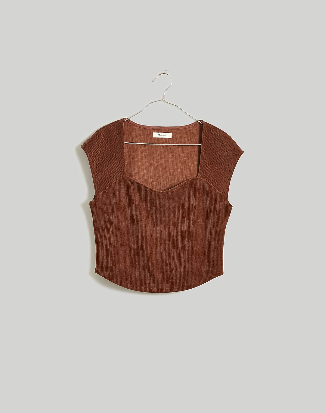 Jacquard Cap-Sleeve Sweetheart Cropped Top | Madewell