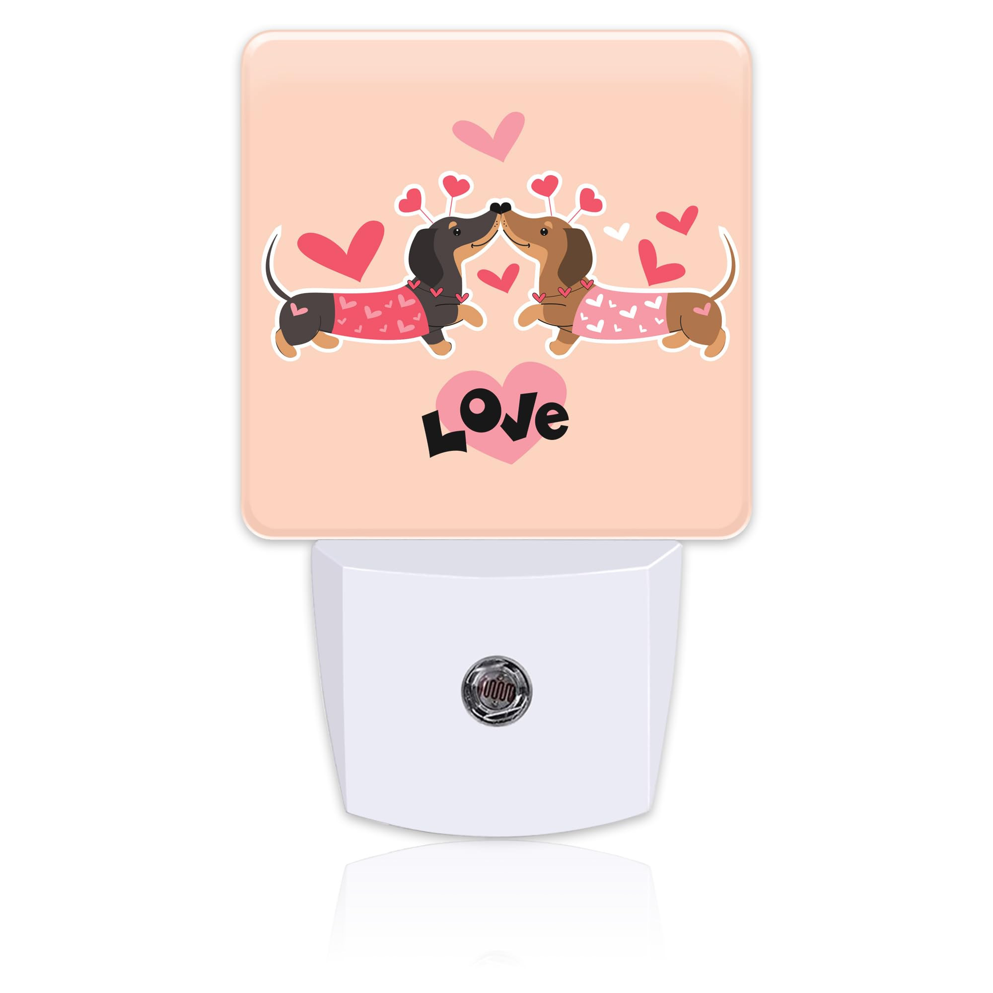 sndheke Valentine's Day Dachshund Dogs Night Light for Kids, Two Love Dachshunds Night Light Plug... | Amazon (US)