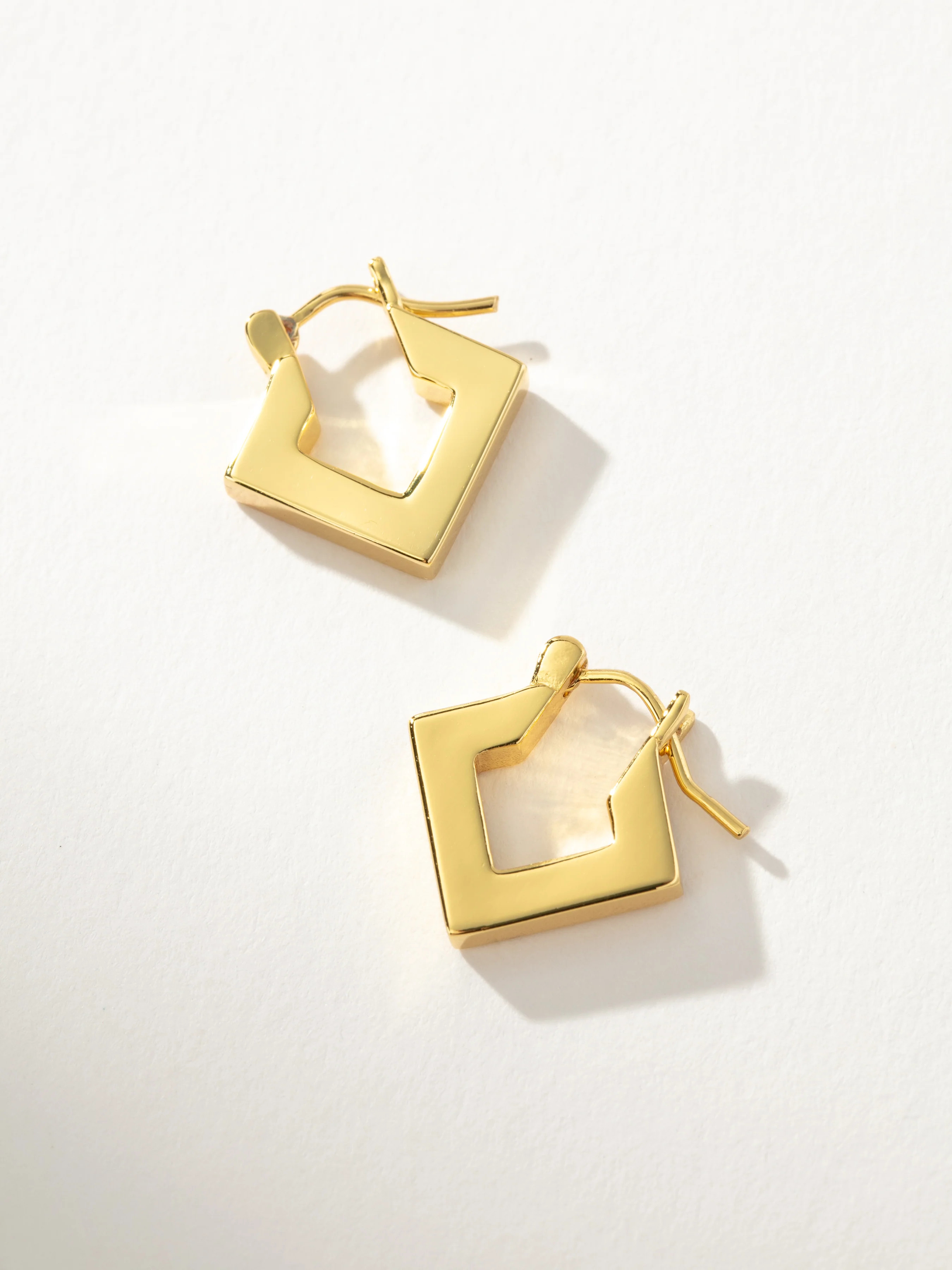 Breaking Point Small Square Hoop Earrings in Gold | Uncommon James | Uncommon James