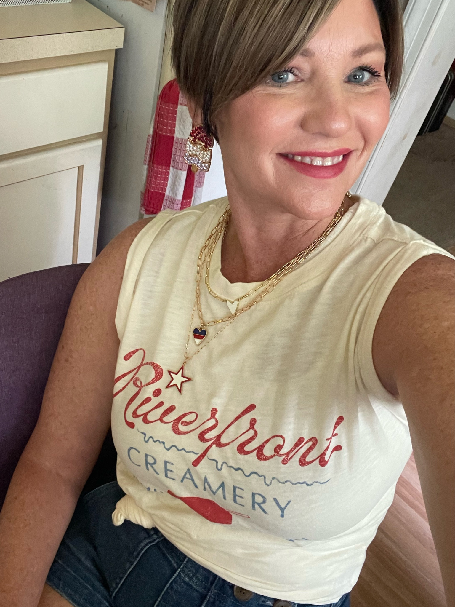 Anthropologie ice cream tee riverfront creamery vinnie cotton muscle tee bomb pop popsicle earrings target earrings novelty ice cream earrings 