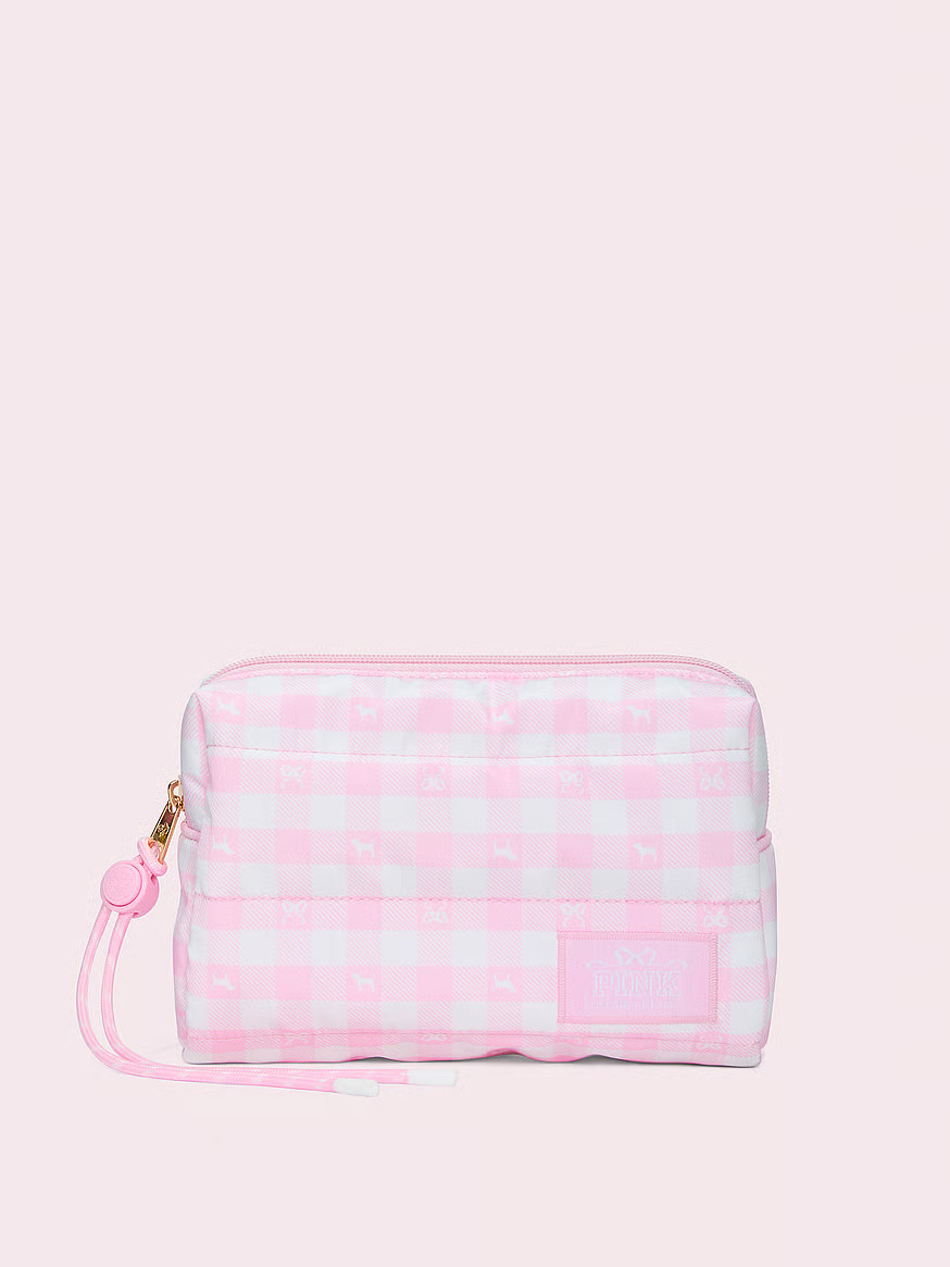 Buy PINK x LoveShackFancy Makeup Bag, Icon Gingham - Order Cosmetic Cases online - PINK US | Victoria's Secret (US / CA )