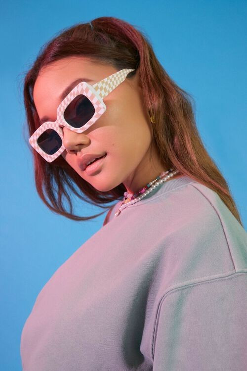 Checkered Rectangular Sunglasses | Forever 21 | Forever 21 (US)
