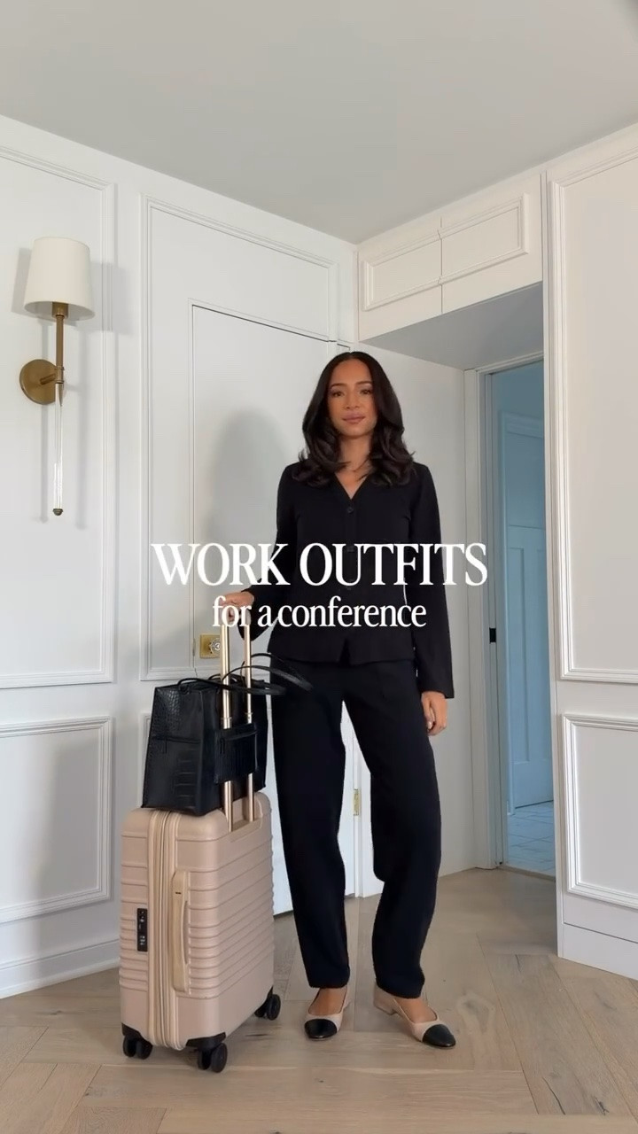 Work outfits for a conference ✈️ The key is packing versatile, neutral pieces that can easily transform from day to night so that you can have the perfect outfit for every occasion including concert outfits, dinner outfits and even travel outfits! Sizing details below 👇🏽

Black cardigan - size S 
Black barrel pants - size S tall
Black maxi dress - size S
White blazer - size 4
Barrel pants - size 6
Satin halter top - size S
Polka dot longsleeve top - size 4
White trousers - size 6
White wrap button down - size S
High rise wide leg jeans - size 27 X-Long

#LTKWedding #LTKTravel #LTKSeasonal