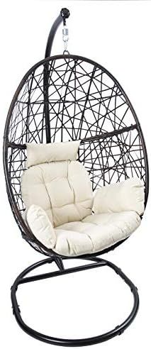 Luckyberry Outdoor Wicker Tear Drop Hanging Egg Chair | Amazon (US)