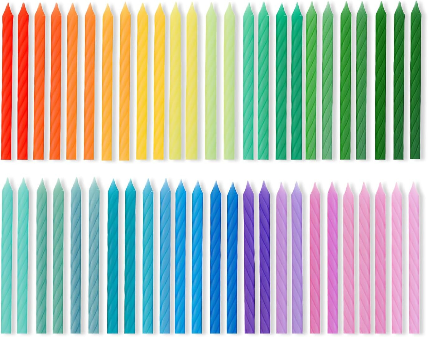 Cwise - 50-Count Spiral Birthday Cake Candles – Mini Pastel Rainbow Spiral Candles for Cake or ... | Amazon (US)