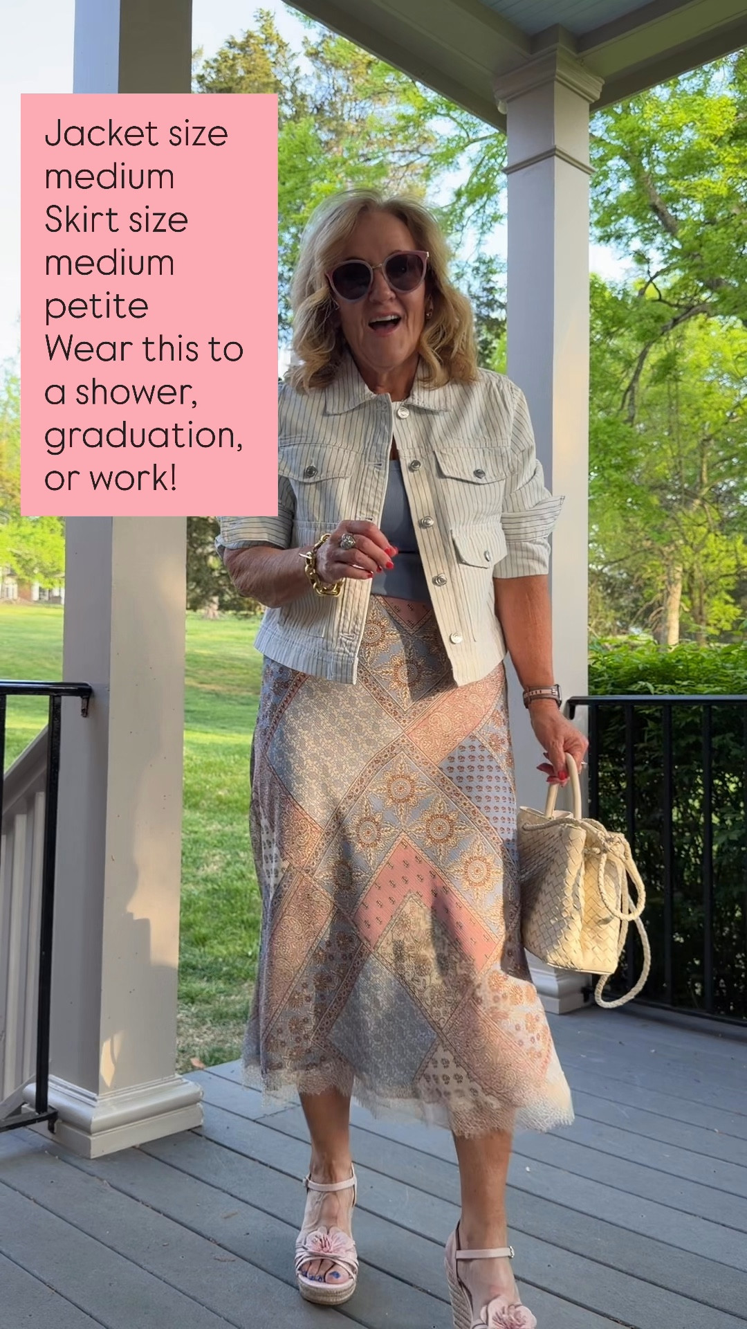 Tap the 🔔 and ❤️ this post! Loft skirts so many ways to wear them with the trending lace trim! To work, for casual everyday, for lunch, for showers. I llove skirts because of the endless possibilities. 
Wearing a medium petite in the skirt. 
Medium in the tops sweaters and jackets. 
I’ll link as much as I can! Some items will be in separate LTK posts  

#LTKSaleAlert #LTKOver40 #LTKMothersDay