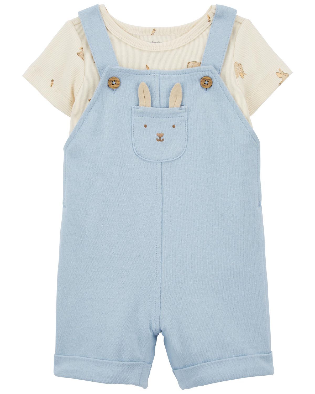 Blue/Cream Baby 2-Piece Tee & Bunny Shortall Set | carters.com | Carter's