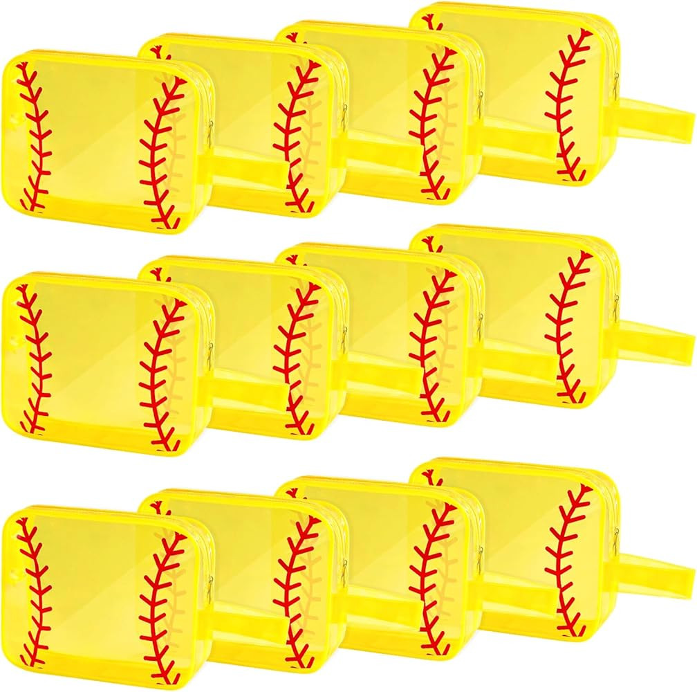 12 PCS Softball Makeup Bag Softball Goodie Bags PVC Waterproof Cosmetic Bag Portable Travel Toile... | Amazon (US)