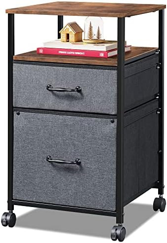 DEVAISE Mobile File Cabinet, Rolling Printer Stand with Open Storage Shelf, Fabric Vertical Filin... | Amazon (US)