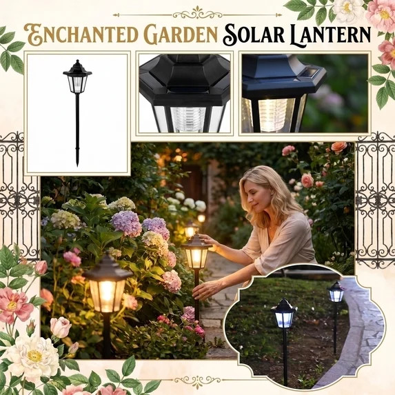 Solar Pathway Lantern Light, Solar Powered Hexagonal, 1 Pack for Outdoor Garden Yard Patio Walkwa... | Walmart (US)