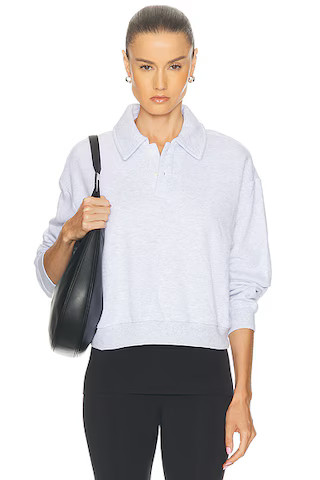 Cotton Fleece Polo Sweatshirt | FWRD 