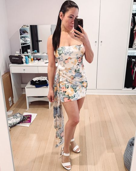 Beautiful floral strapless mini dress perfect for summer and spring parties. Baby shower and bridal shower first came to mind for this pretty number. Under $100 true to size. Would also make a great vacation dress 

#LTKTravel #LTKParties #LTKFindsUnder100