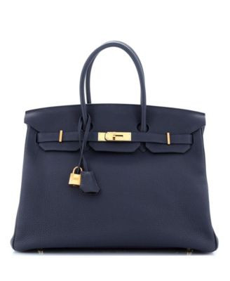 Birkin 35 Handbag Blue Togo with Gold Hardware | Bloomingdale's (US)