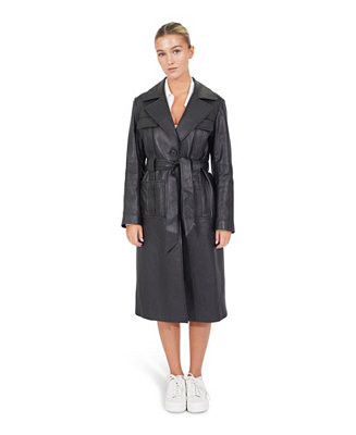 Women's Unstoppable Leather Trench | Macy's