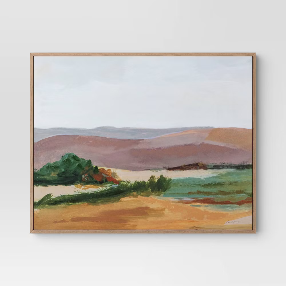 Threshold Colorful Landscape Wall Art Framed 30"x24" Canvas Natural | eBay | eBay US